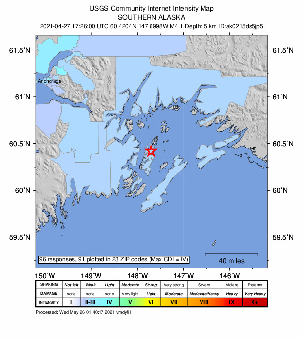 Did You Feel It? map: shaking reported by the public