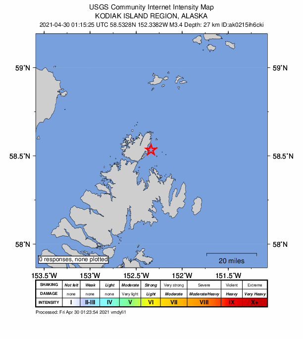 Did You Feel It? map: shaking reported by the public