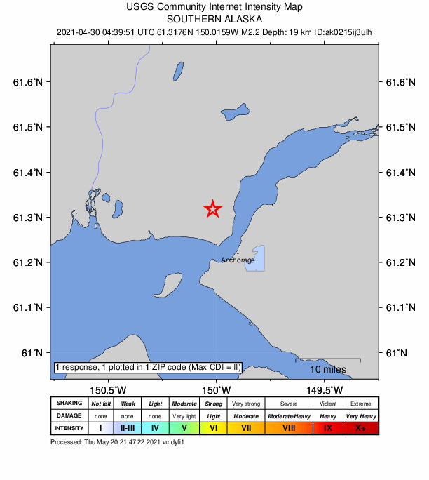 Did You Feel It? map: shaking reported by the public