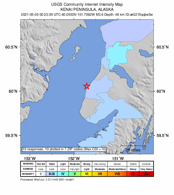 Did You Feel It? map: shaking reported by the public