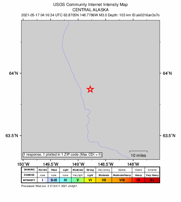 Did You Feel It? map: shaking reported by the public