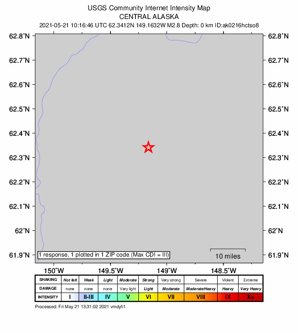 Did You Feel It? map: shaking reported by the public