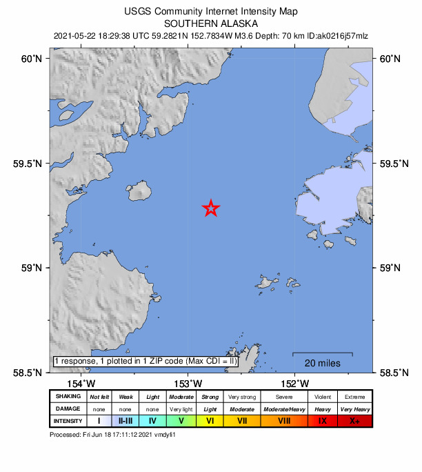 Did You Feel It? map: shaking reported by the public