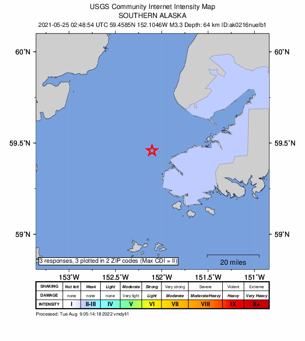 Did You Feel It? map: shaking reported by the public