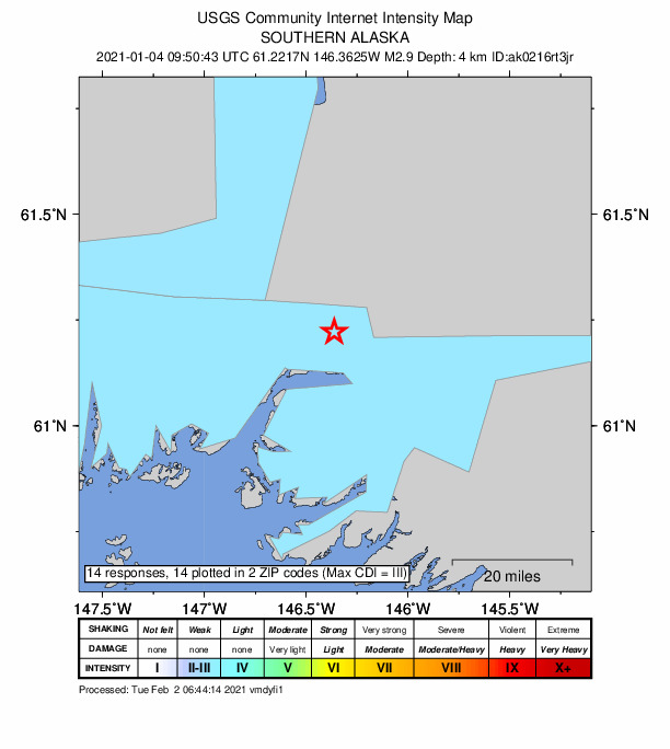 Did You Feel It? map: shaking reported by the public