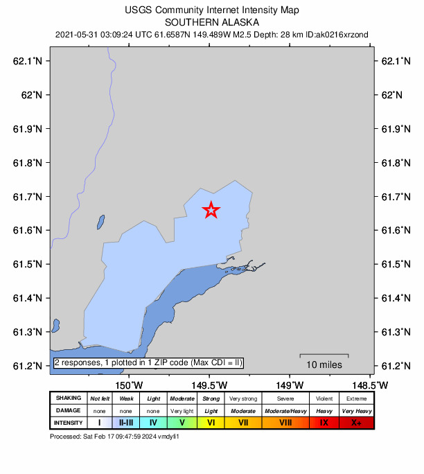 Did You Feel It? map: shaking reported by the public