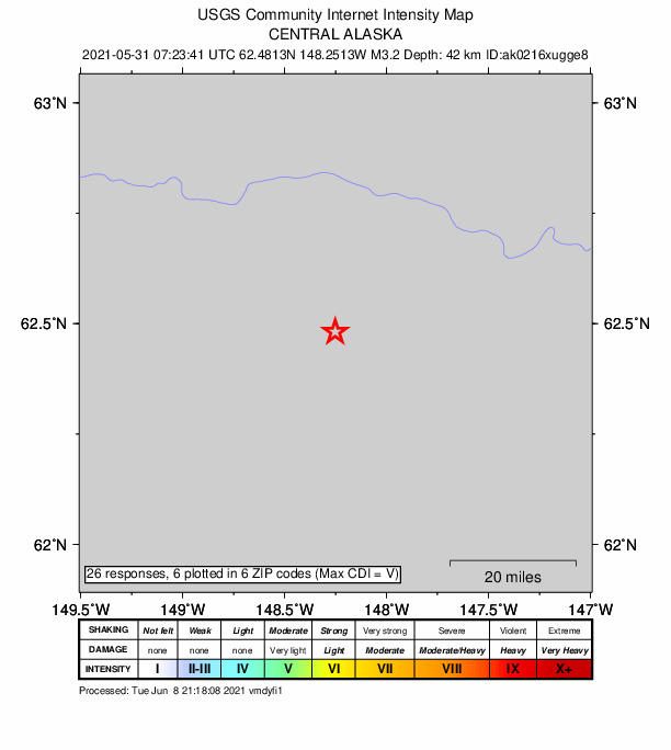 Did You Feel It? map: shaking reported by the public