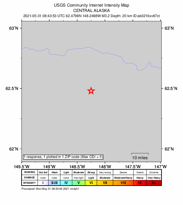 Did You Feel It? map: shaking reported by the public