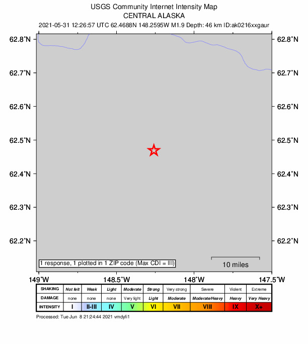 Did You Feel It? map: shaking reported by the public