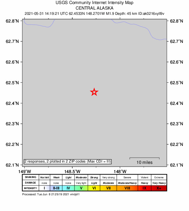 Did You Feel It? map: shaking reported by the public