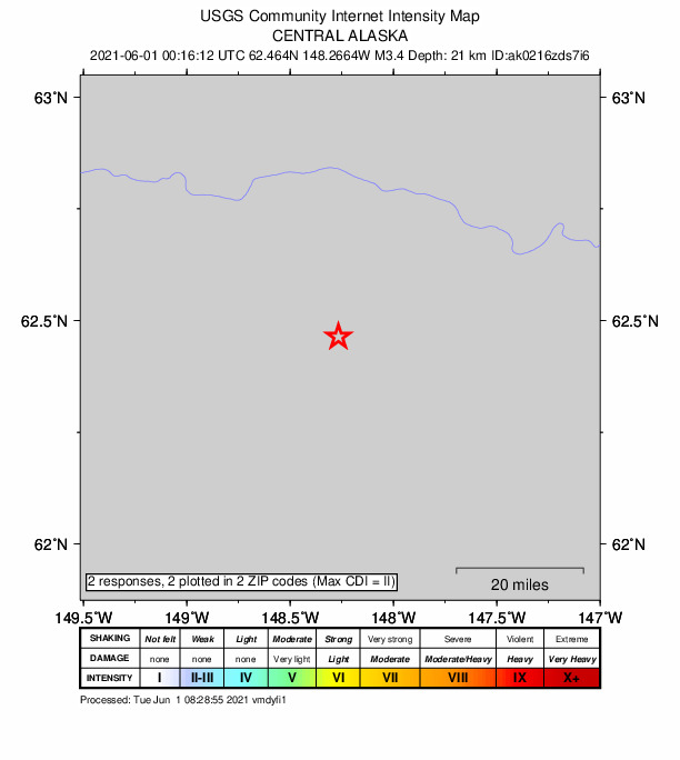 Did You Feel It? map: shaking reported by the public