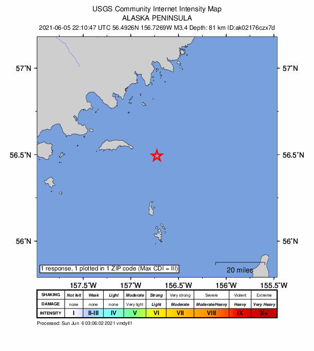 Did You Feel It? map: shaking reported by the public