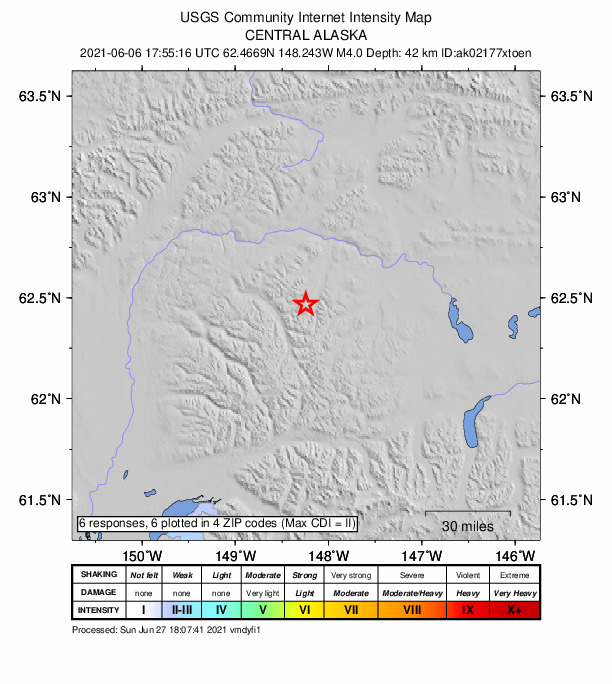 Did You Feel It? map: shaking reported by the public