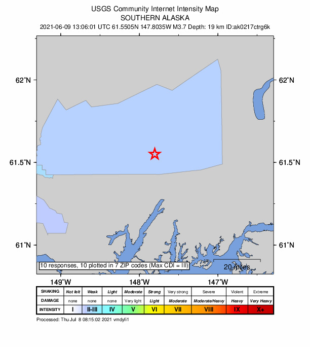 Did You Feel It? map: shaking reported by the public