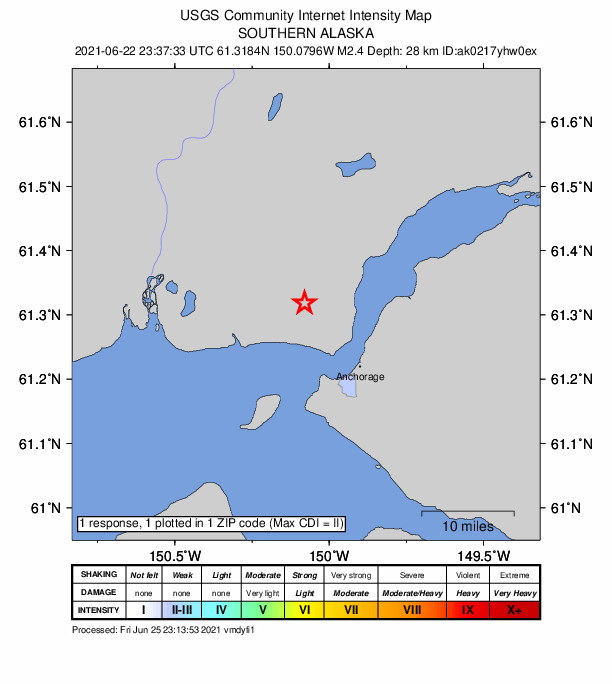 Did You Feel It? map: shaking reported by the public
