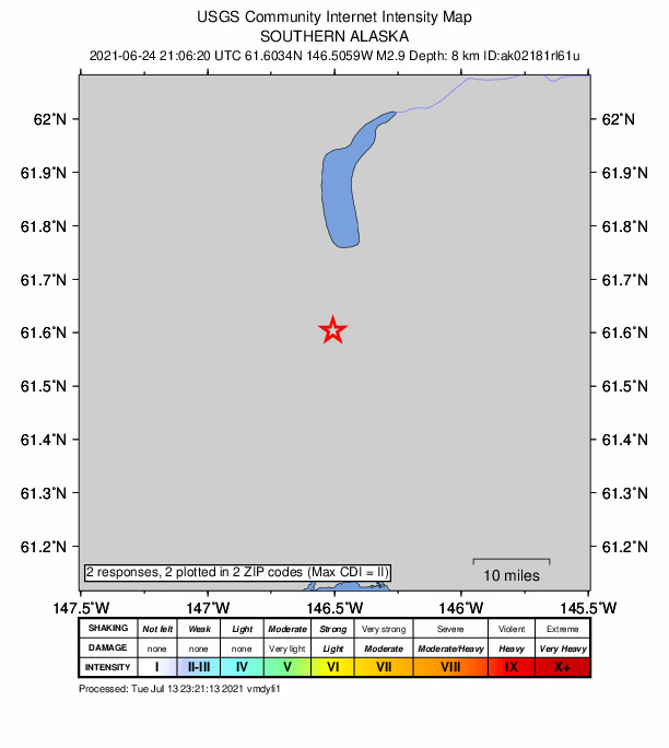 Did You Feel It? map: shaking reported by the public