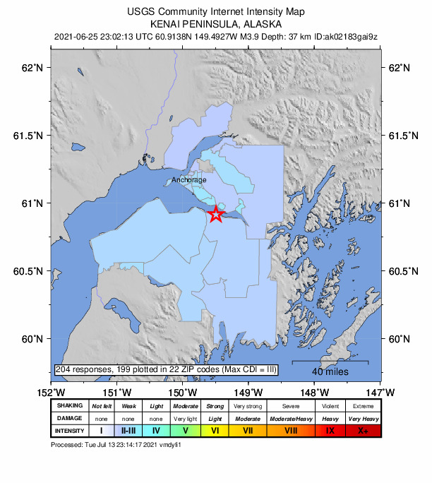 Did You Feel It? map: shaking reported by the public