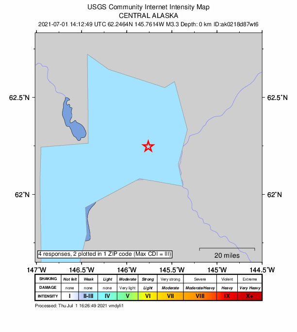 Did You Feel It? map: shaking reported by the public