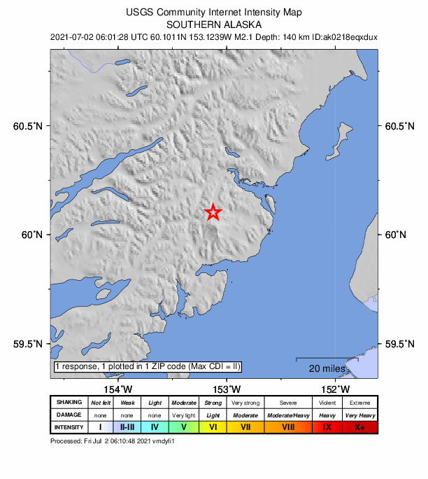 Did You Feel It? map: shaking reported by the public