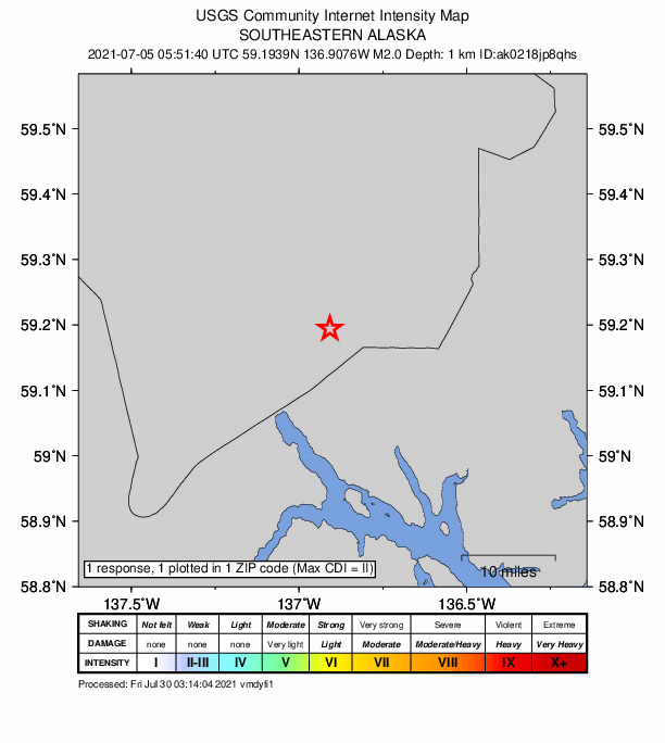 Did You Feel It? map: shaking reported by the public