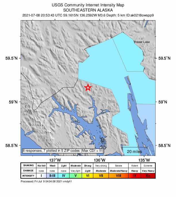 Did You Feel It? map: shaking reported by the public
