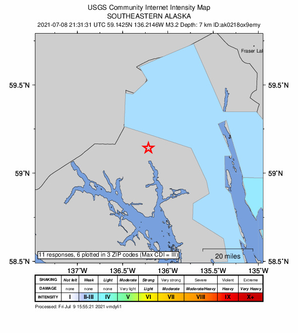 Did You Feel It? map: shaking reported by the public