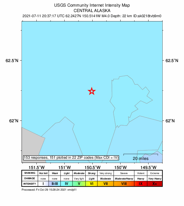 Did You Feel It? map: shaking reported by the public