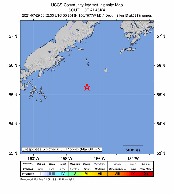 Did You Feel It? map: shaking reported by the public
