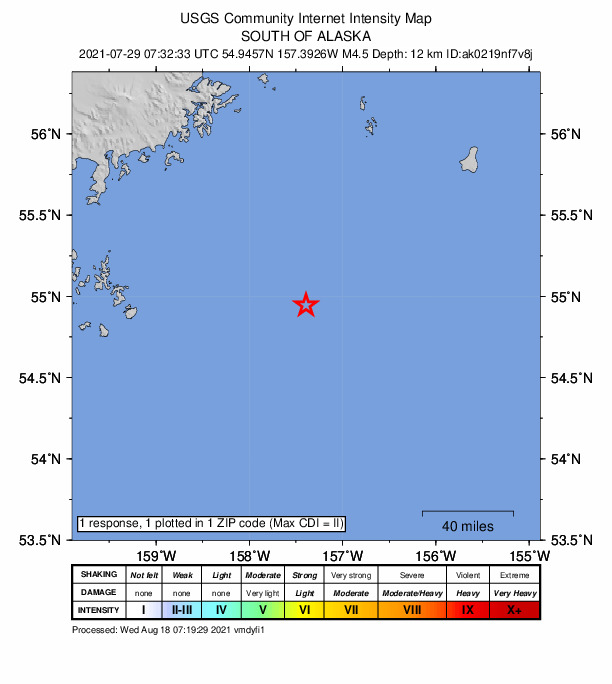 Did You Feel It? map: shaking reported by the public