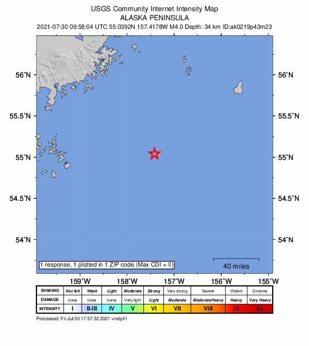 Did You Feel It? map: shaking reported by the public