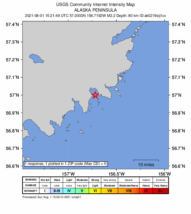 Did You Feel It? map: shaking reported by the public