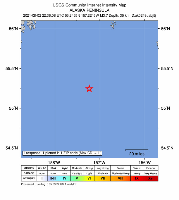 Did You Feel It? map: shaking reported by the public