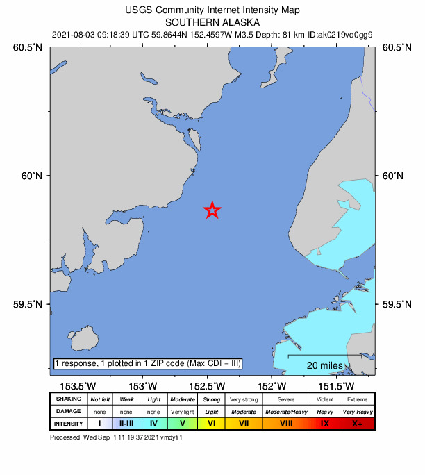 Did You Feel It? map: shaking reported by the public