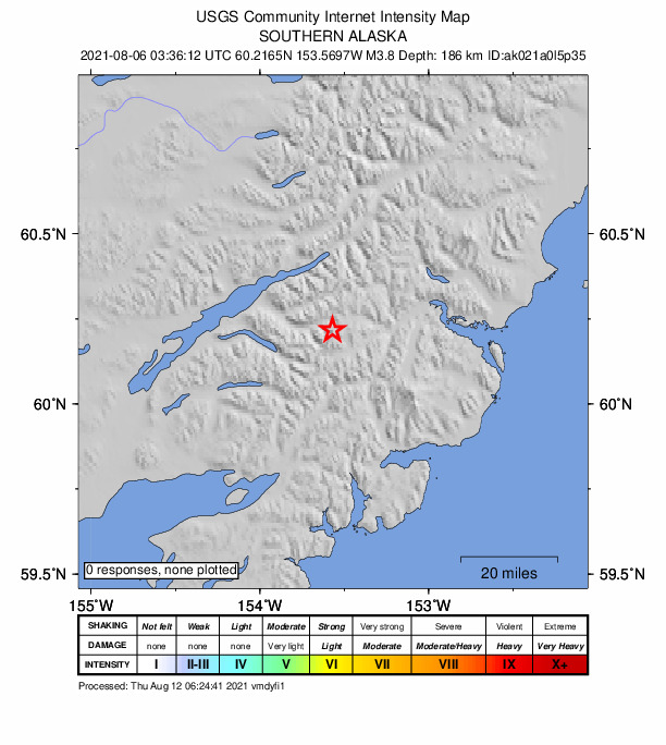 Did You Feel It? map: shaking reported by the public