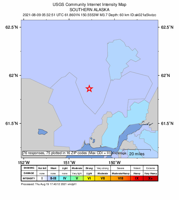 Did You Feel It? map: shaking reported by the public