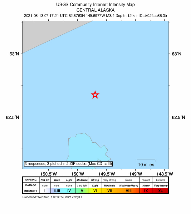 Did You Feel It? map: shaking reported by the public