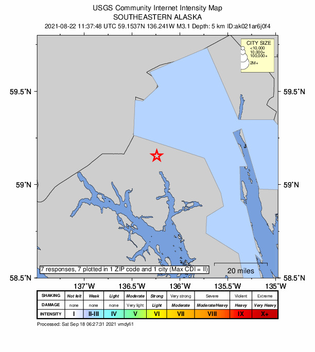 Did You Feel It? map: shaking reported by the public