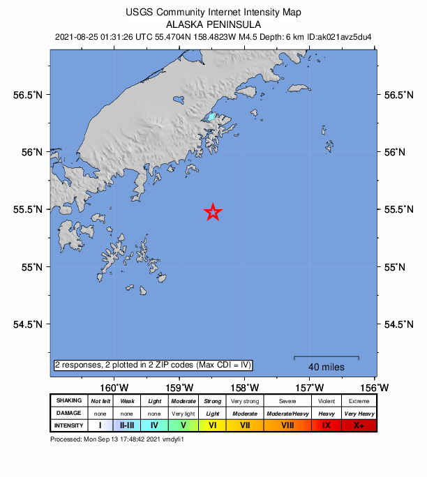 Did You Feel It? map: shaking reported by the public