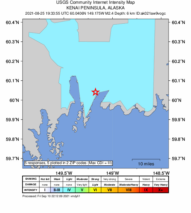 Did You Feel It? map: shaking reported by the public