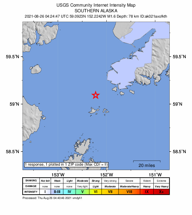 Did You Feel It? map: shaking reported by the public