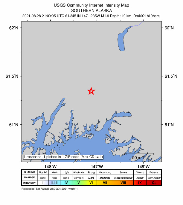Did You Feel It? map: shaking reported by the public