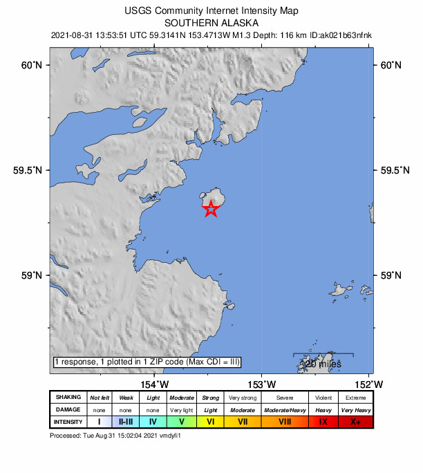 Did You Feel It? map: shaking reported by the public