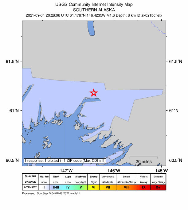 Did You Feel It? map: shaking reported by the public