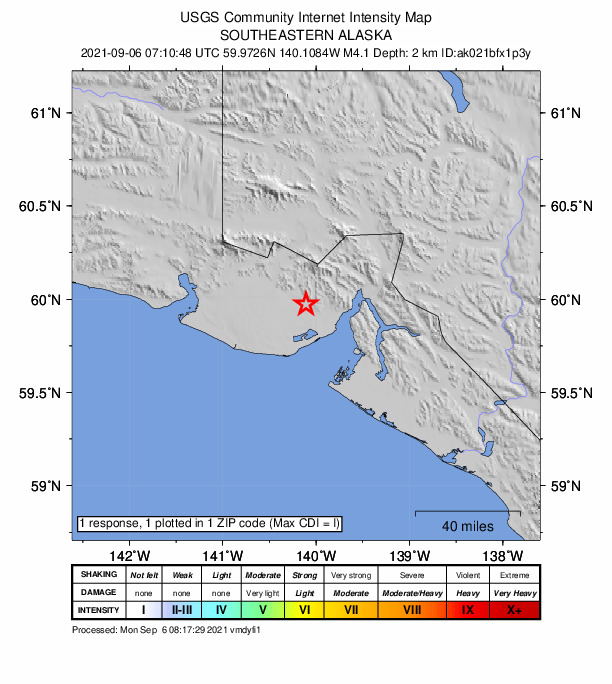 Did You Feel It? map: shaking reported by the public