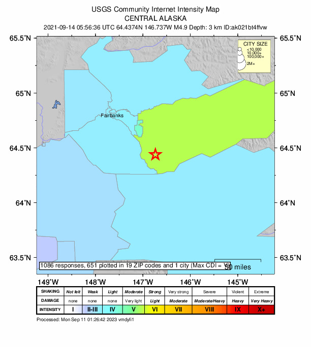 Did You Feel It? map: shaking reported by the public