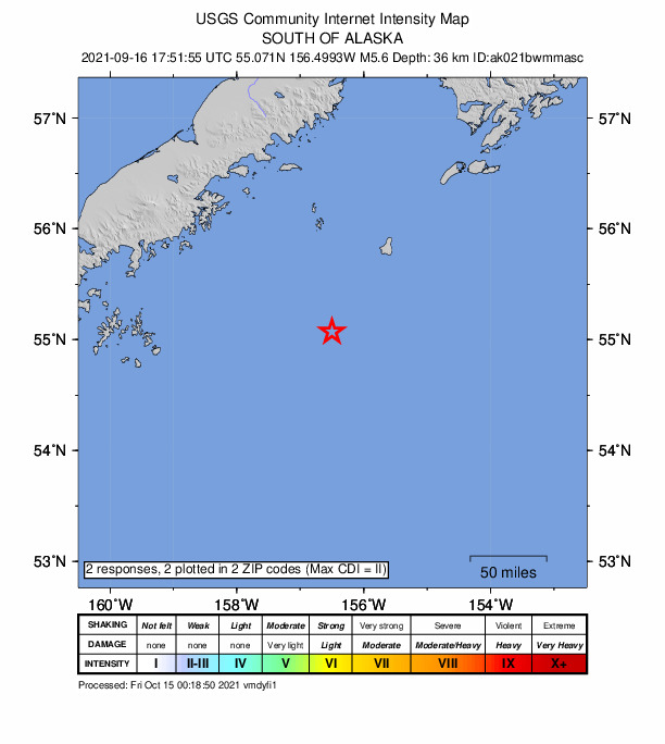 Did You Feel It? map: shaking reported by the public