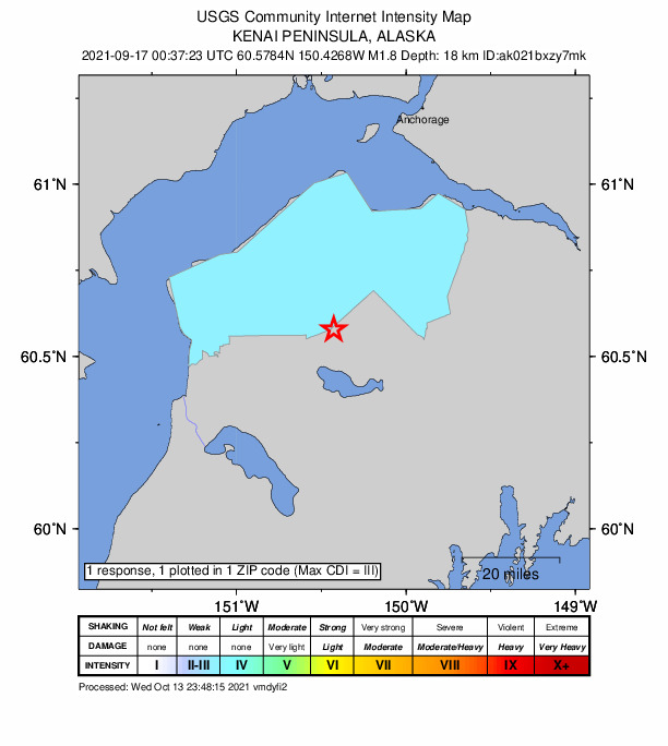 Did You Feel It? map: shaking reported by the public