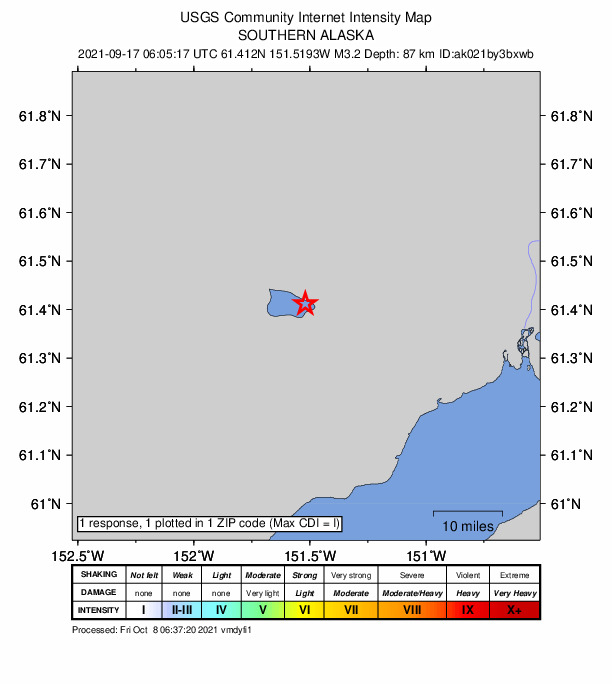 Did You Feel It? map: shaking reported by the public