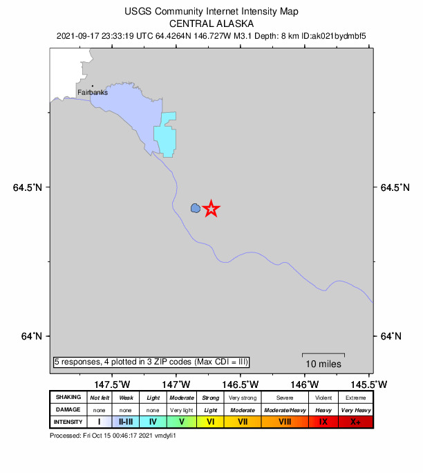 Did You Feel It? map: shaking reported by the public