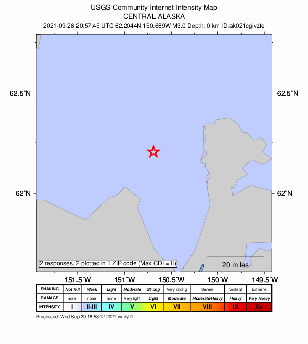Did You Feel It? map: shaking reported by the public